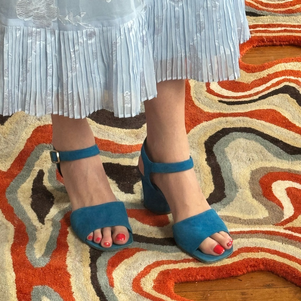 Céline Suède blue sandals